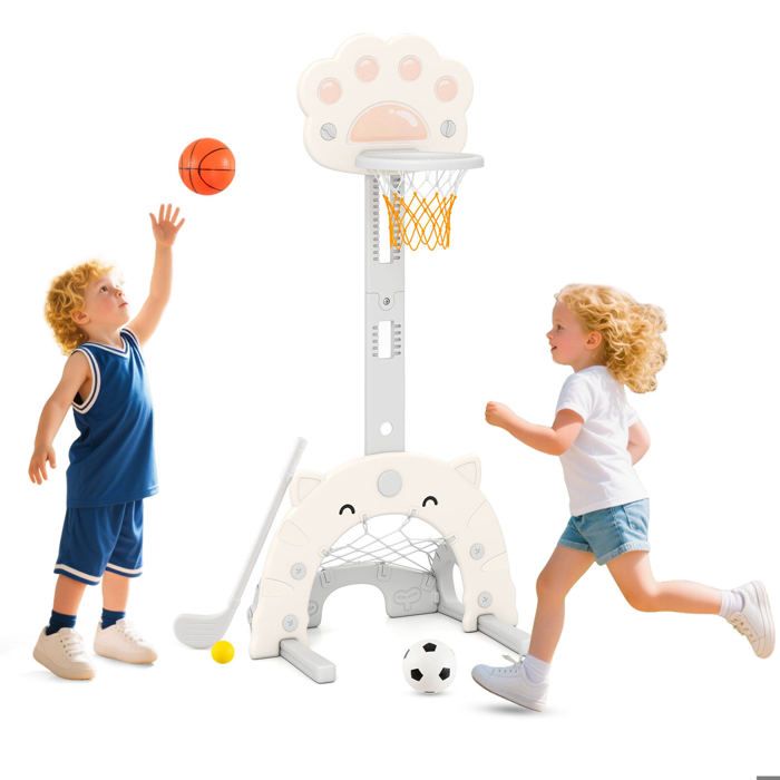 Jeu sportif 3 en 1 enfant panier de basket réglable pour basket football et golf base à eau stable