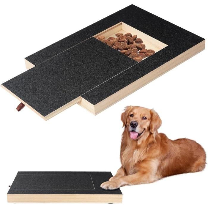 Grattoir à Ongles pour Chien en Bois - Planche Coupe-Griffes Rétractable avec 2 Papiers Abrasifs Rechange