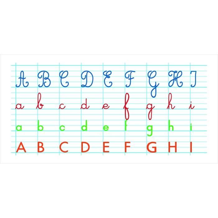 Jouets éducatifs - Tableaux souples effaçables à sec - L 40 x l 80 cm - Frise alphabet 40 cm