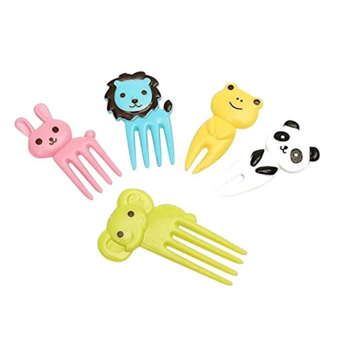 10 Pieces Dessin Anime Animaux Fruits Fourchettes Nourriture Decoration Accessoires Pics Fete Assiette Plateau Repas Cdiscount Pret A Porter
