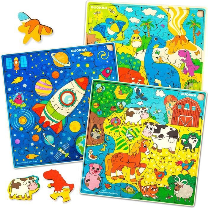5 Pcs Puzzle en Bois pour Enfant, Jouets Puzzle de Animaux, Jouets Cadeau  pour Fille Garçon 1 2 3 Ans - Cdiscount Jeux - Jouets