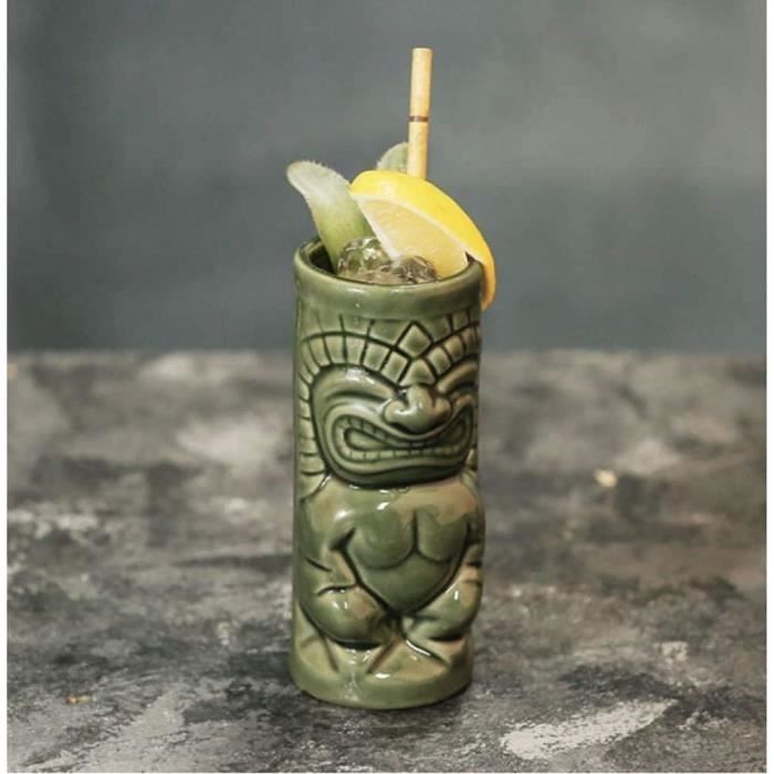 Lot De 12 Verres Tiki Hawaïens En Céramique - SuproBarware - Style Exotique Pour Cocktails