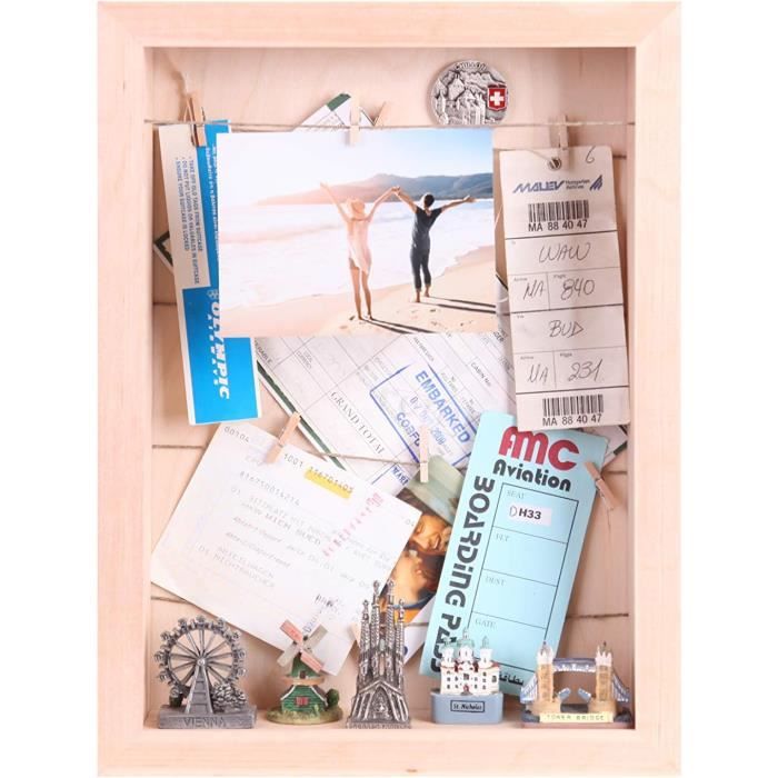 PHOTO ART PREMIUM Cadre 20x20 Noir Bois lot de 4