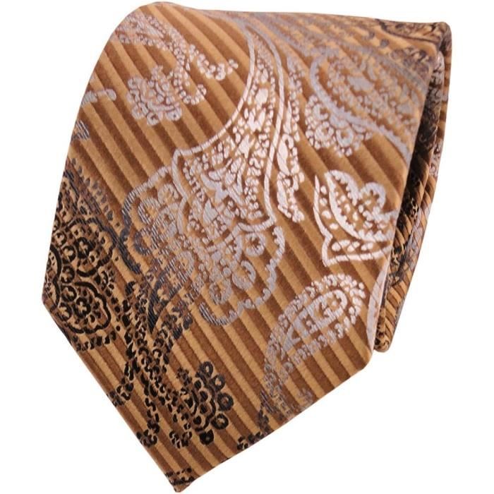 Suitsupply Cravate Pour Homme ~150 X 8 Cm Marron Laine Rayée Classique À Pointe