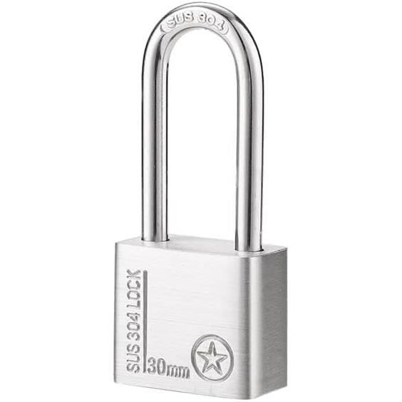 Lot De 2 Cadenas Avec Clé - Longue Anse, Acier Galvanisé, Résistant Aux Intempéries (noir Et Rouge)