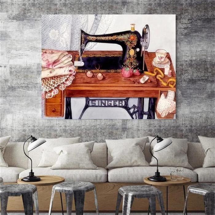 Kit Broderie Diamant 40x50 Cm Motif Couple Squelette - DIY 5D Avec Strass Ronds, Loisir Créatif Adulte