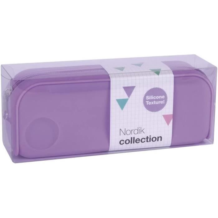 Pigna Soft Silicone Federmäppchen – Pastellviolett, Waschbar, 20x6x7,5 Cm, Mit Reißverschluss