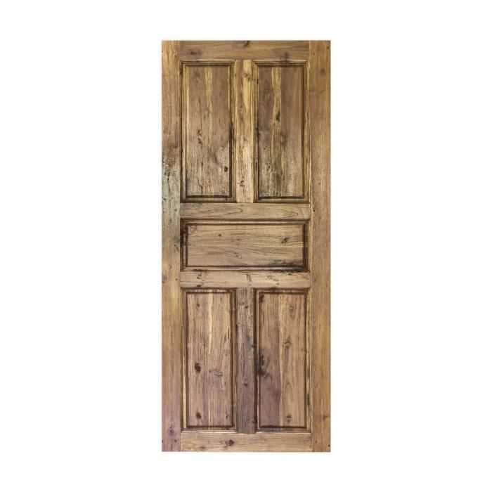 Sticker Porte Effet Bois 3D – Dimensions 77x200 Cm (en 2 Parties) – PVC Auto-adhésif, Amovible – Décoration Murale Style Rustique Ou Moderne – Pour Porte Lisse - 4