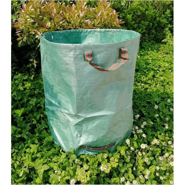 WEGREAT Lot De 3 Sacs Déchets Jardin 120L Avec Couvercle - Pliable Stable Pour Feuilles Herbe
