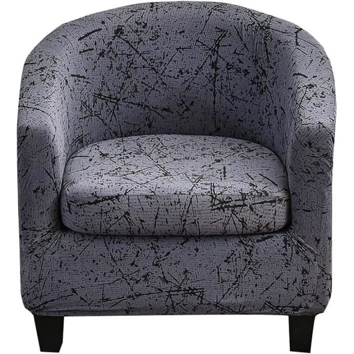 Housse De Fauteuil Chesterfield Imprimé Floral - Extensible 2 Pièces, Antidérapante, Pour Canapé 1 Place (Bleu)