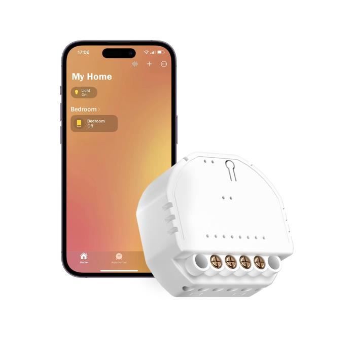 Interrupteur WiFi Intelligent BSEED - 2 Gang 1 Voie, Compatible Alexa/Google Home, Installation Sans Neutre