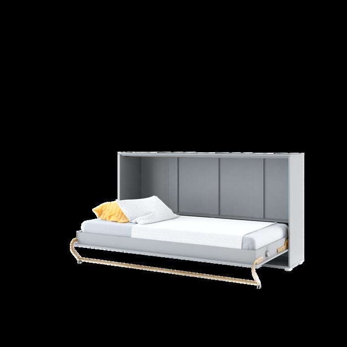 Lit escamotable horizontal mécanisme douverture à ressort avec fonction stop - GAIN - 46 cm x 215 cm x 109 cm - Gris