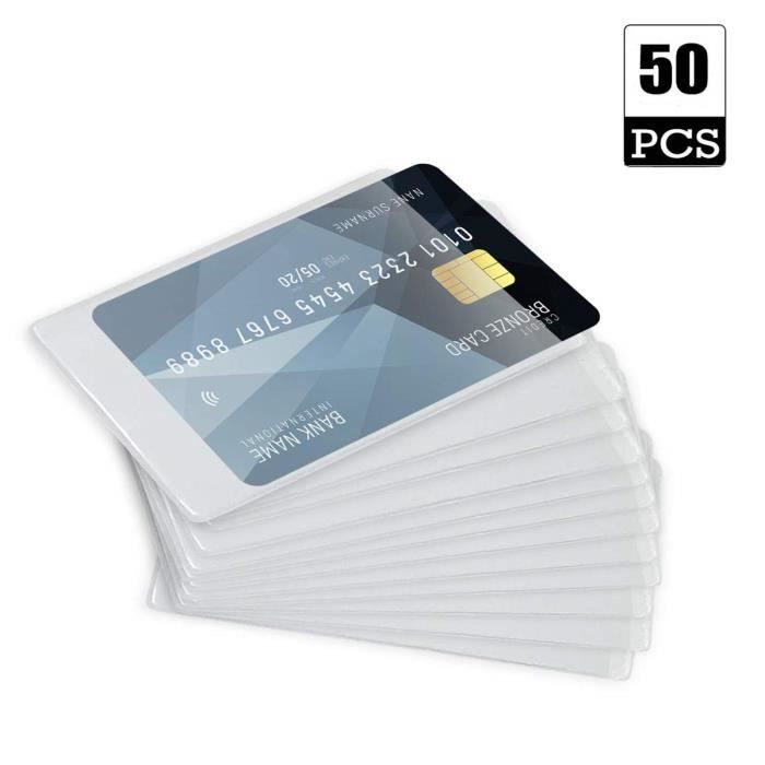 kwmobile 5x Étui carte bancaire - Set protège carte en plastique avec  protection RFID - Carte de crédit fidélité assurance maladie - argenté