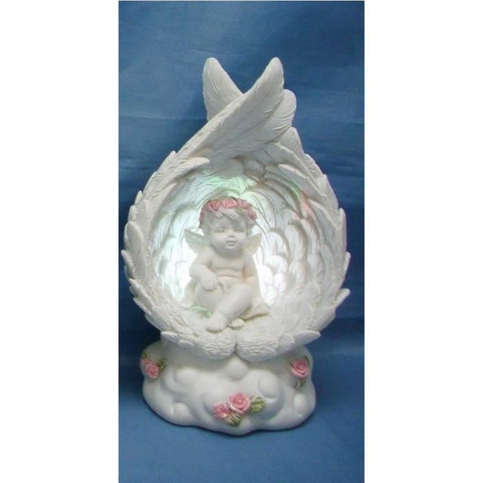 Statue vintage chérubin priant pour intérieur ou extérieur, décoration de jardin, ailes d'ange