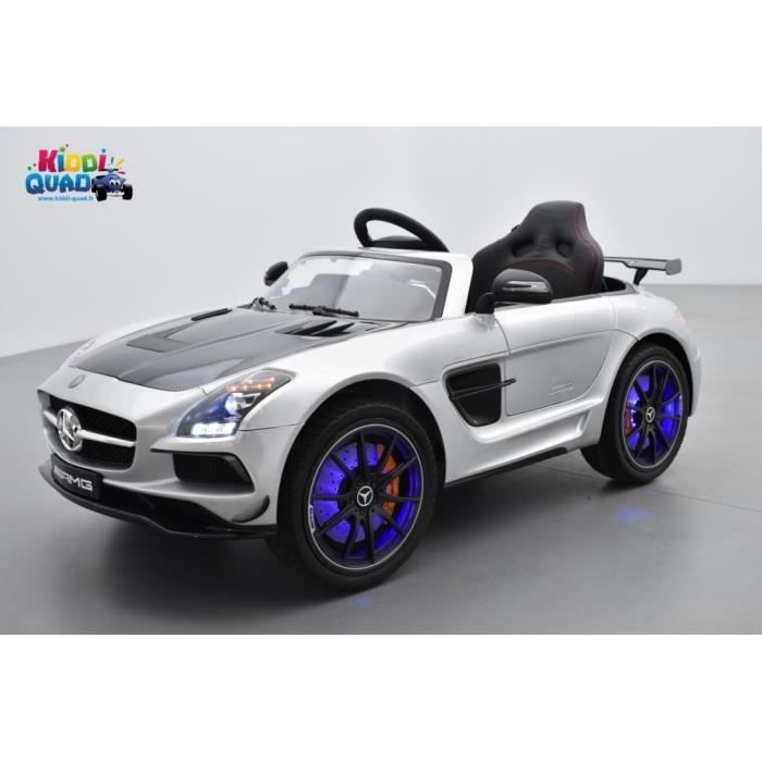 Voiture électrique pour enfant MERCEDES BENZ SLS, télécommande, 12V, 2  moteurs, prise aux, volant électrique, siège ajustable, phares lumineux