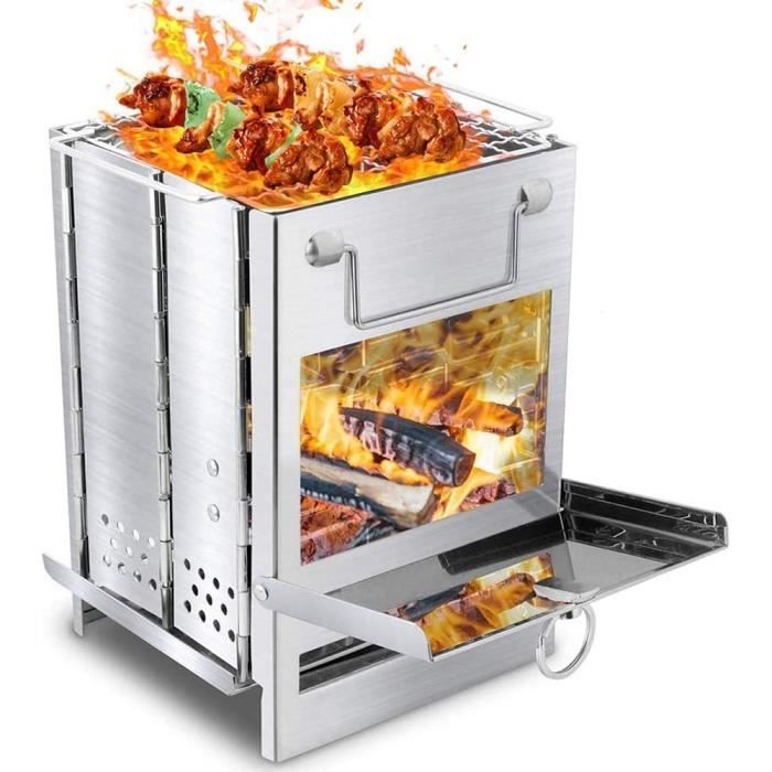 Grille De Barbecue En Acier Inoxydable – 45x30 Cm, Pour Camping, Feu De Camp, Pique-nique