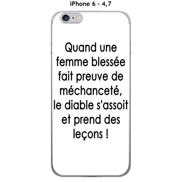 Coque Apple Iphone 6 4 7 Design Citation Quand Une Femme Texte Noir Fond Blanc Cdiscount Telephonie