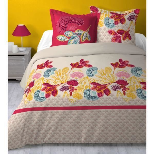Freyamy Housse De Couette Boho 240x260 Cm + 2 Taies 65x65 Cm – Franges Beige, 100% Microfibre Lavée, Style Bohème Élégant Avec Fermeture Éclair