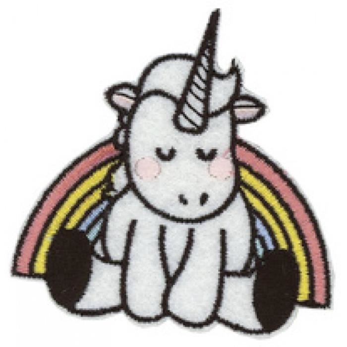 Kwm Ecusson Thermocollant Licorne Avec Arc En Ciel 0 Noir Cdiscount Beaux Arts Et Loisirs Creatifs