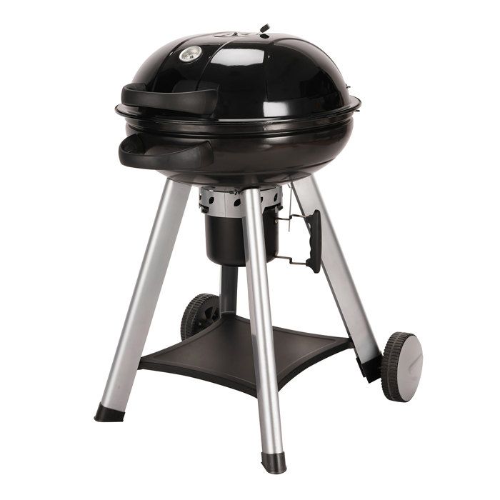 TAINO NEO Barbecue au charbon de bois avec couvercle à charnière Grille de bouilloire Ø 57 cm Noir 93462