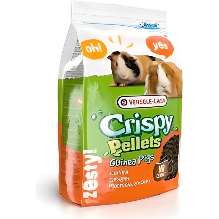 Aliment complet pour cochons dInde - Versele-Laga Crispy Pellets - 2 kg - Riche en fibres - Vitamine C ajoutée