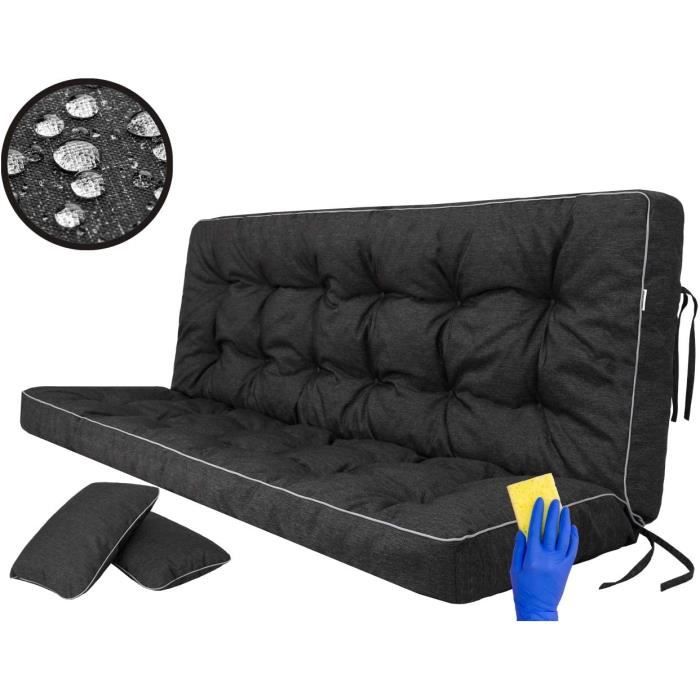 Coussin pour Palette extérieur balancelle Banc de Jardin avec Dossier. Imperméable et de qualité supérieure – L - 150CM