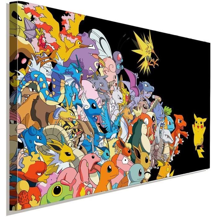 Sticker mural Carte Pokemon personnalisé - Poster avec cadre tableau  Dimension posters Affiche seule 30x43cm