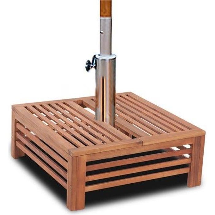 Table dappoint - vidaXL - Couverture de support de parasol en bois - Acacia massif - 62 x 62 x 25 cm - Marron