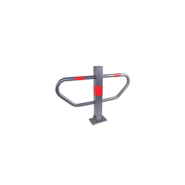 Poteau De Sécurité Acier Pour Parking - 48x16 Cm - Barrière Avertissement Noir/Jaune - Protection Véhicules