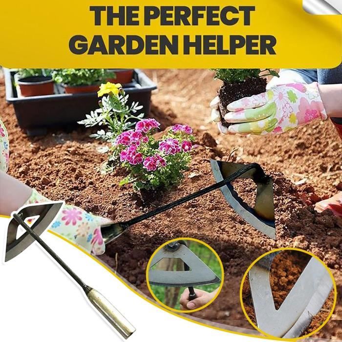Binette De Jardin 5 Dents - Outil Désherbage Acier Carbone - Pour Jardiniers Amateurs Et Professionnels