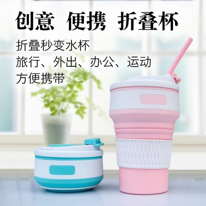 Vintage Pilule Tasse Télescopique En Plastique Blanc Voyage