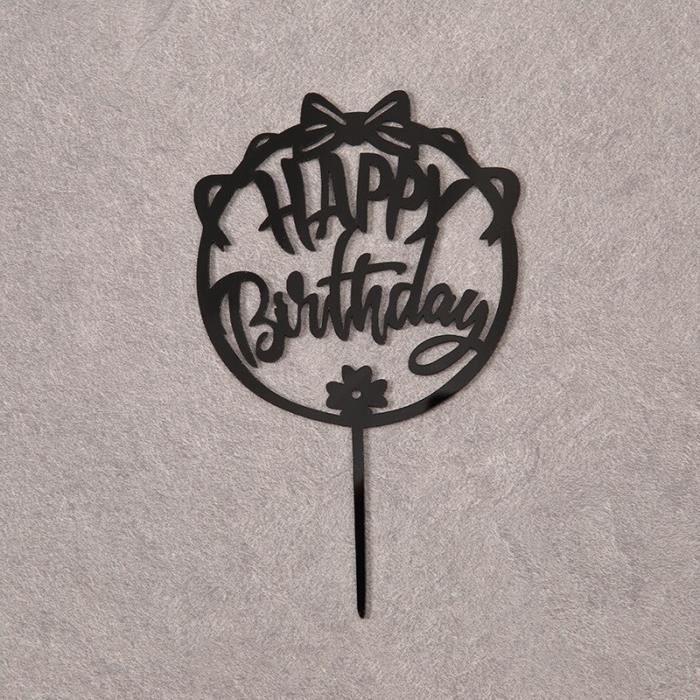 Decoration De Fete Or Argent Noir Acrylique Main Ecriture Joyeux Anniversaire Gateau Topper Dessert Decoration Pour Fete Type 03 Cdiscount Maison