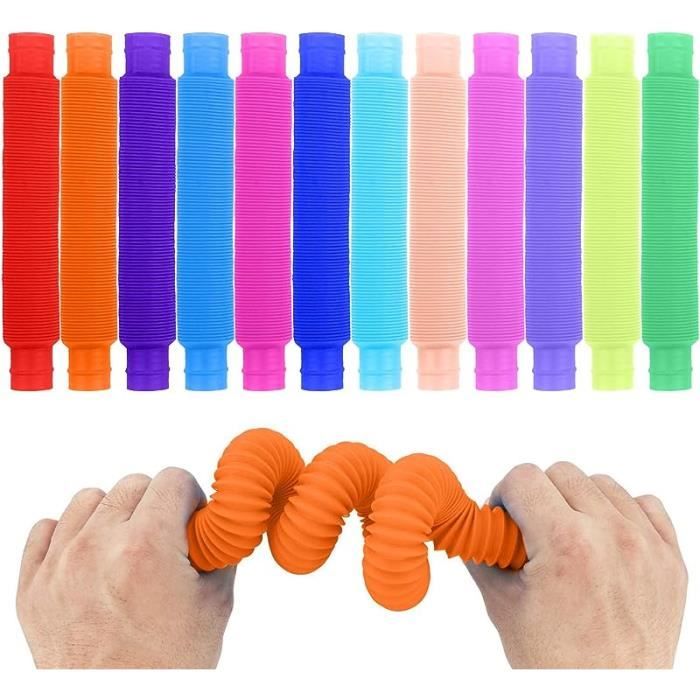 Tubes Lumineux Sensoriels - Lot De 6 Animaux Extensibles - Jouet Anti-stress Pour Enfants Et Adultes