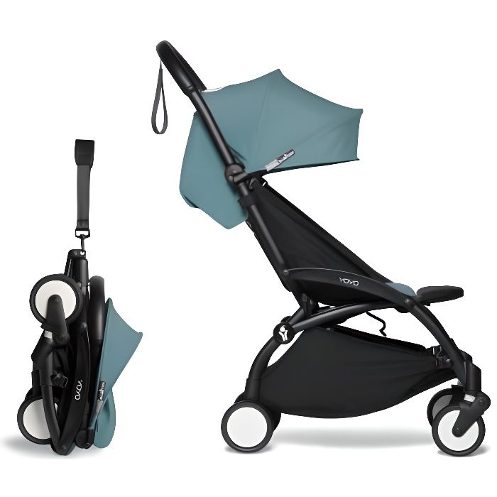 Babyzen Poussette Yoyo2 Cadre Noir 6 Repose Pieds Bleu Aqua Cdiscount Puericulture Eveil Bebe