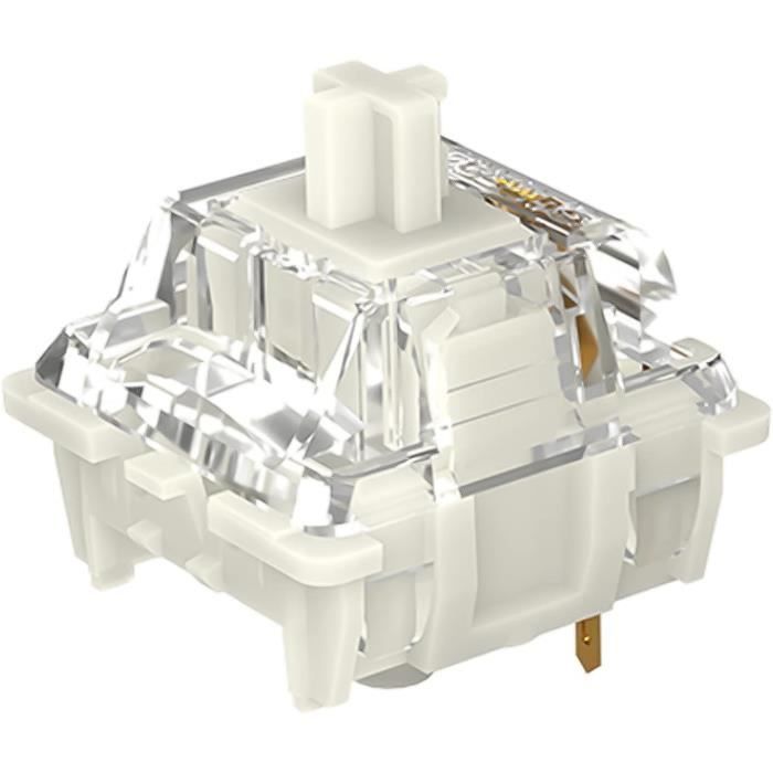 Outemu Cream Yellow Pro V2 – Lot 110 Interrupteurs Tactiles Silencieux Pré-lubrifiés Pour Clavier Mécanique Custom