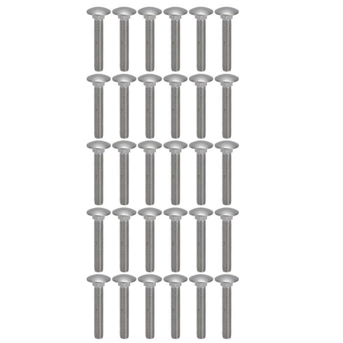50 Vis Boulons En Acier Inoxydable Tête Bombée - 1/8 X 1-1/2 Pouces, Marque Uxcell
