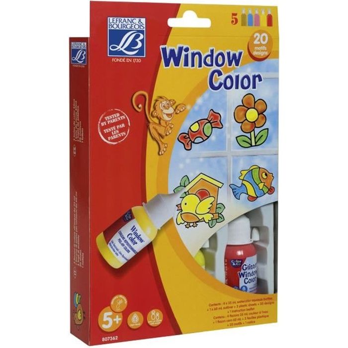 LEFRANC & BOURGEOIS Peinture pour fenêtre classic éducation - Acrylique -  4x35ml - Achat / Vente peinture verre-vitrail LB KIT 4x35ML WINDOW COL  CLASS - Cdiscount