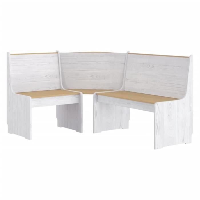 Fangming-Banc dangle 151 cm Bois de pin solide Marron miel et blanc