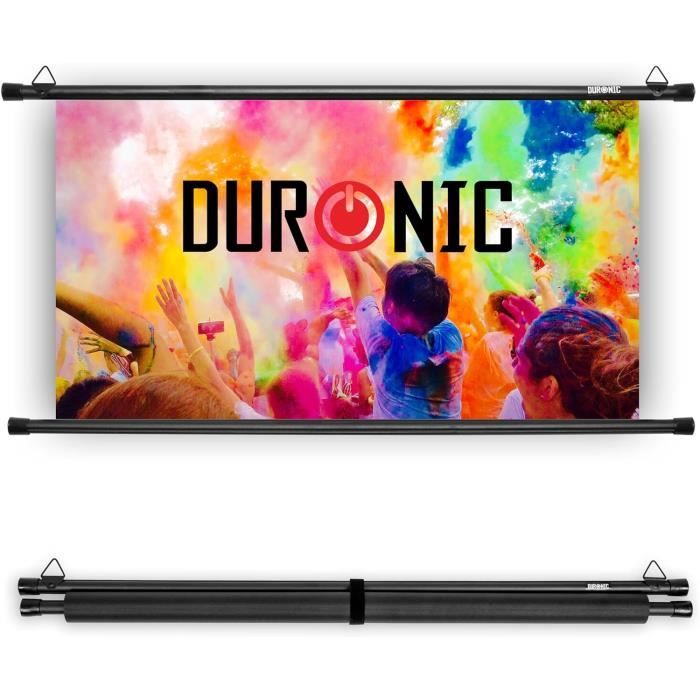 Duronic BPS70 16/9 Ecran de Projection TV et Home Cinema de 70 Pouces 178 cm | 155 x 87 cm | Fixation par Crochets | Barres lestées