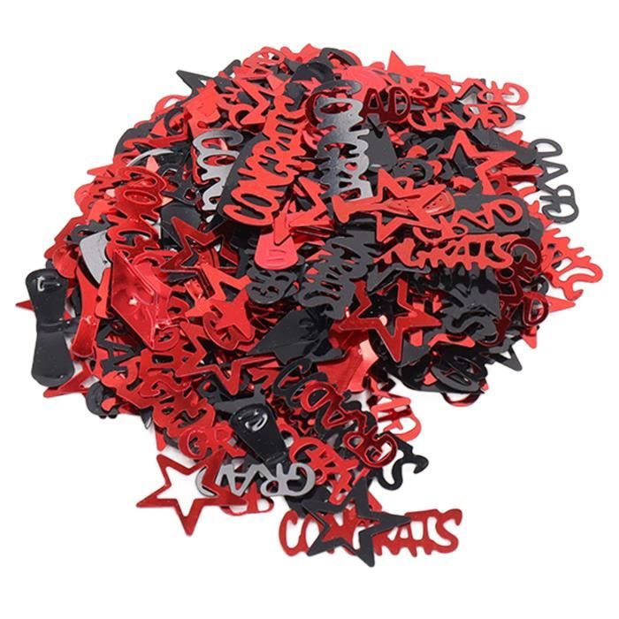 200 Coriandoli Glitterati Per Laurea In Infermieristica - Congrats Nurse, Oro, Rosso E Nero - Decorazione Festa - 2