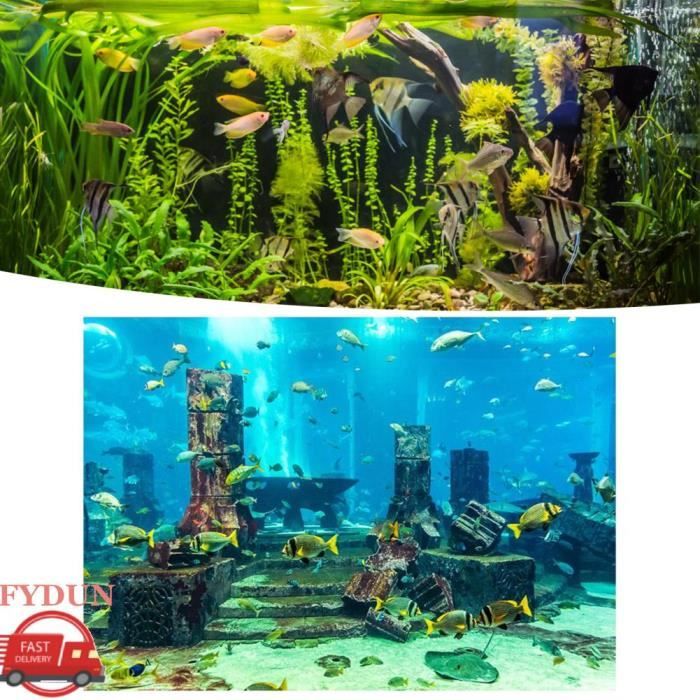 Meilleurs prix pour FYDUN Fond d'aquarium sous l'eau Fond d'aquarium corallium sous-marin affiche de pêche de pêche animalerie aquarium 76 * 61 * 30cm