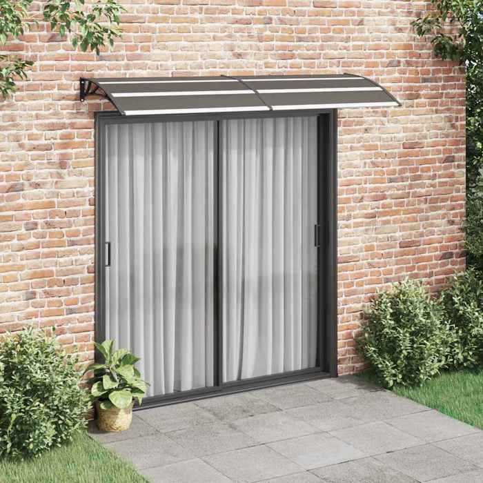 Auvent de porte - vidaXL - 240x80 cm - Noir - Polycarbonate - Anti-corrosion