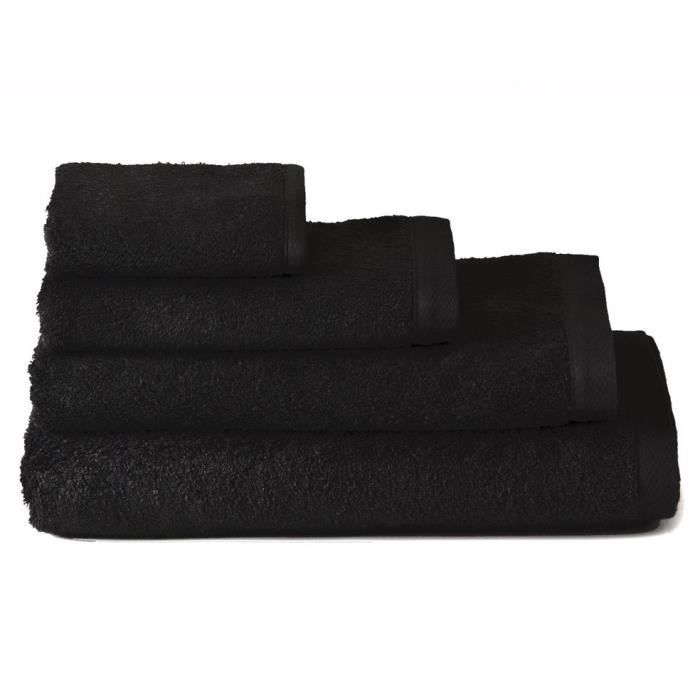 Serviette de douche en coton noir (70x140) - Cdiscount Maison