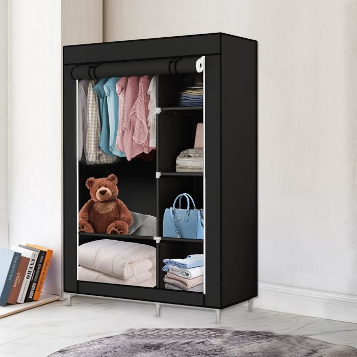 Penderie dressing en tissu non-tissé 5 étagères 105*45*170cm noir - HOMEWELL