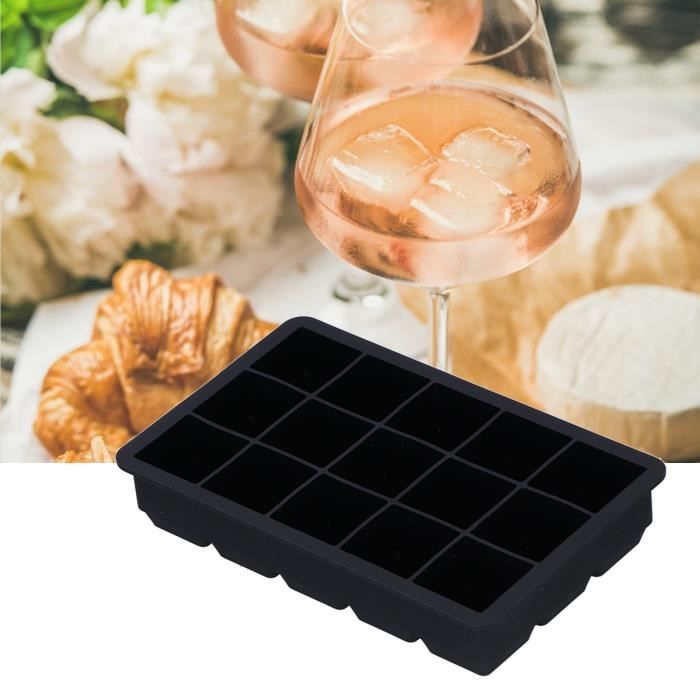 3 Bacs à Glaçons En Silicone Avec Couvercle | 15 Glaçons Carrés 3 Cm Chacun, Réutilisables