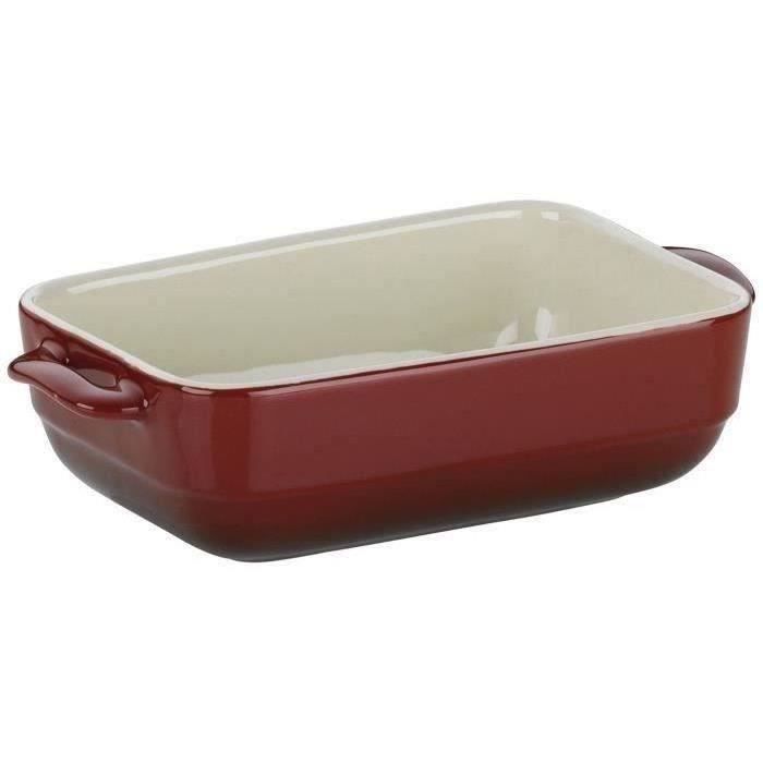 KELA Plat en céramique Malin - 32 x 19 x 6,5 cm - Rouge