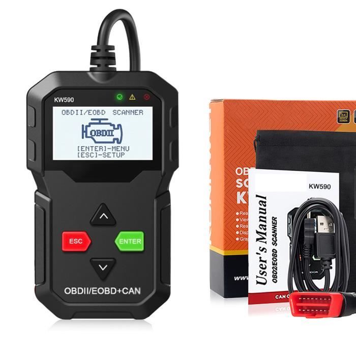 Diagnostic Auto OBD2 Outil de Diagnostic Lecteur et Suppression de Codes d'erreurs Moteur