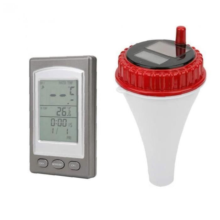 Thermomètre De Piscine WiFi Flottant - Mesure -10°C à 60°C, écran LCD, étanche IPX7 - Appli Smartphone, Portée 100 M - Pour Piscine, Spa, Aquarium