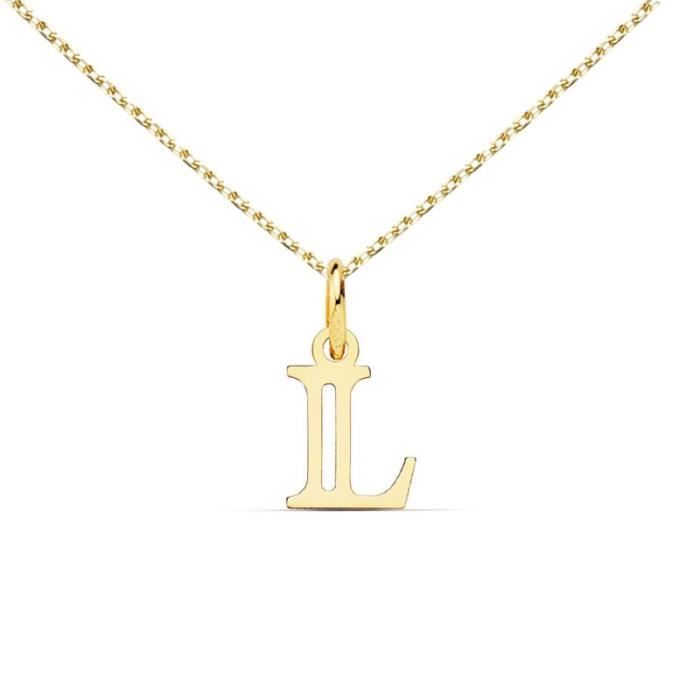 Collier Pendentif Lettre L en Or 18 Carats Marque L'ATELIER D