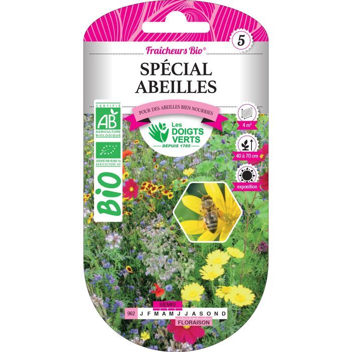 Graines mélange spécial abeilles BIO Les Doigts Verts - Cdiscount Jardin